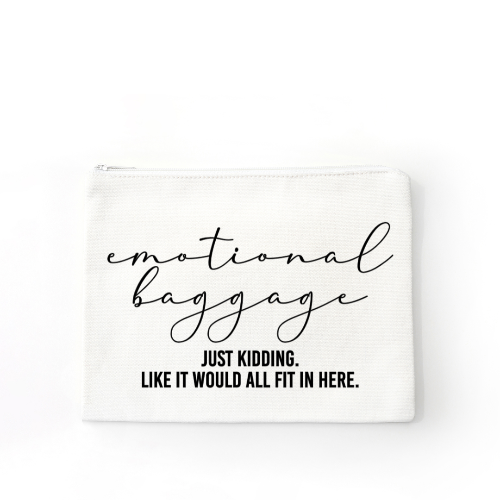 Emotional Baggage zippered bag Medium 8.5" x 6" and Large 9.5" x 7.5"